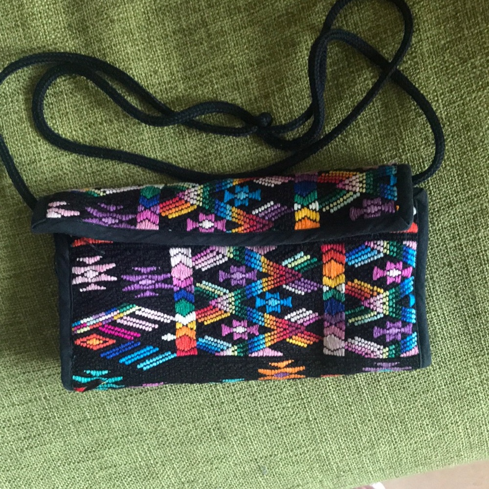 Embroidered Guatemalan mini crossbody bag or clutch